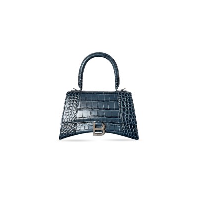 BALENCIAGA WOMEN'S HOURGLASS HANDBAG SMALL IN BLUE 5935461LRGM7011 (22.9*15*9.9cm)